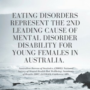 Eating disorders represent the 2nd leading cause of mental disorder disability for young females in Australia.